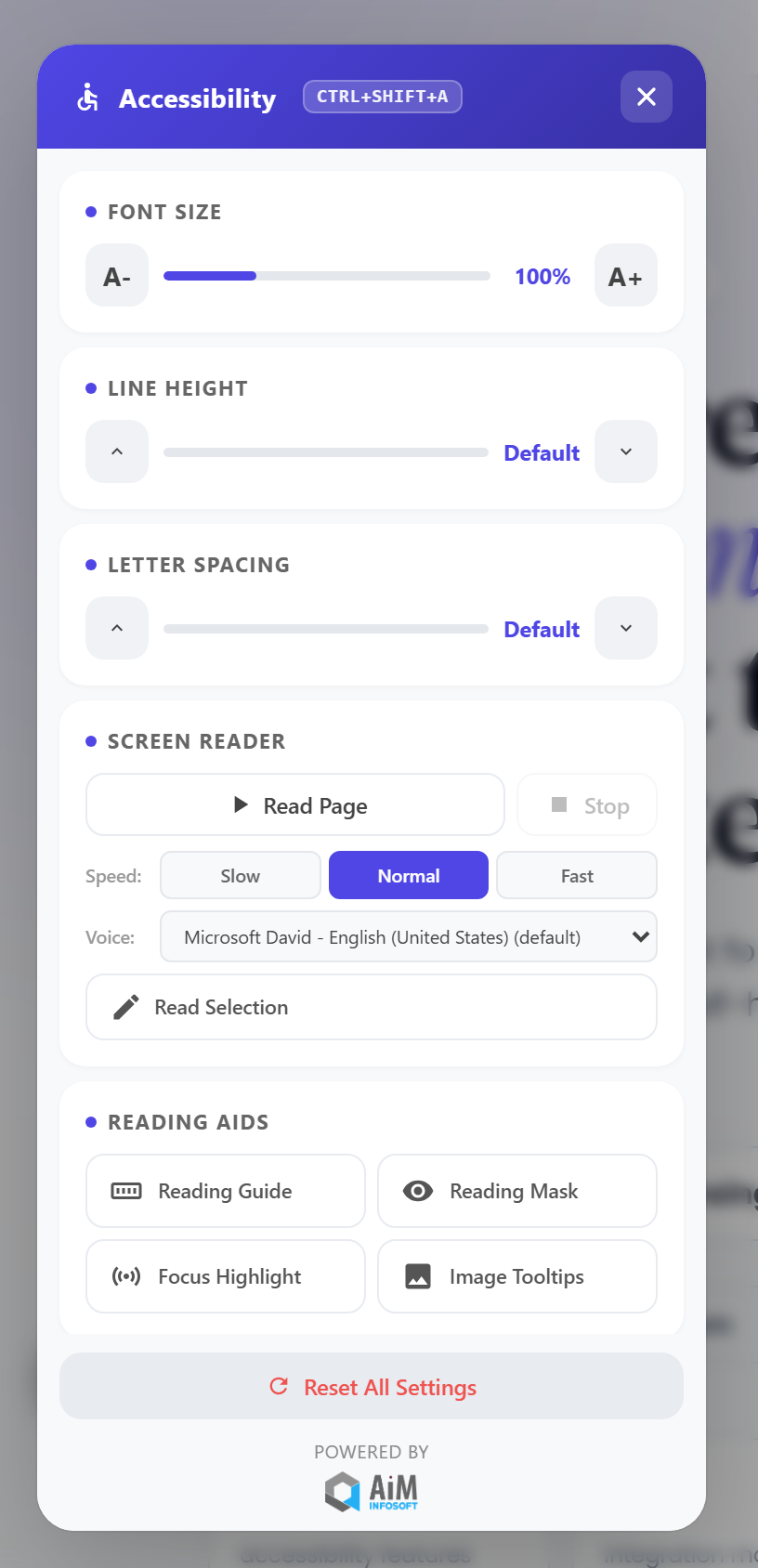 Laravel Accessibility Widget - WCAG-friendly A11y Tools | AIM Infosoft
